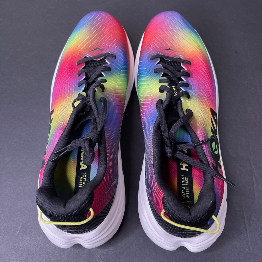 Hoka One One Rincon 3 Rainbow Sneakers Men Size 11.5 D Running Shoes 1119395 NBY - Picture 10 of 11